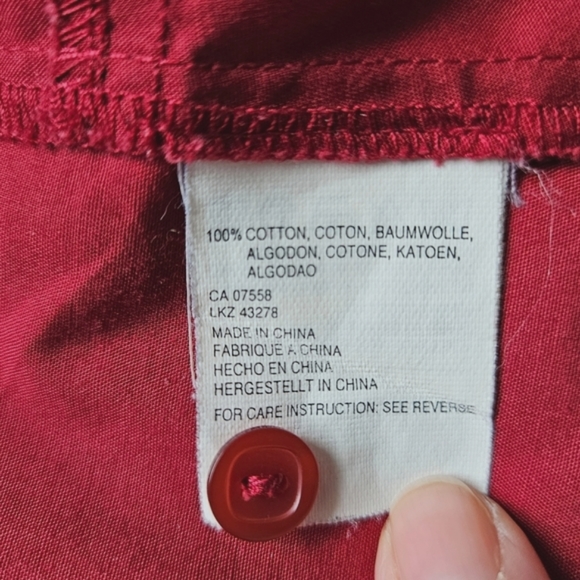 Mexx red fitted button down shirt blouse cotton long sleeve 12 - Picture 10 of 11